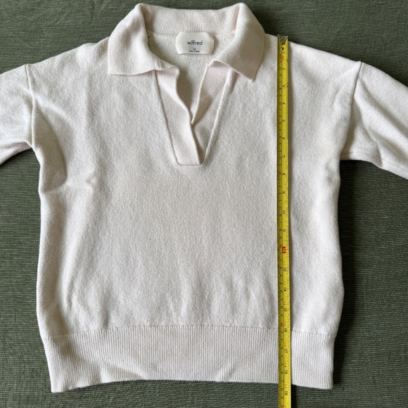 Merino Wool Cropped Polo Sweater - Picture 2 of 8